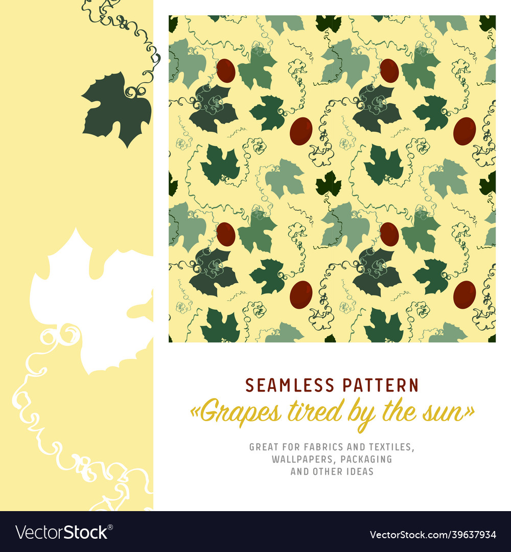Seamless pattern with a motif of grape leaves vector image Seamless pattern with a motif of grape leaves