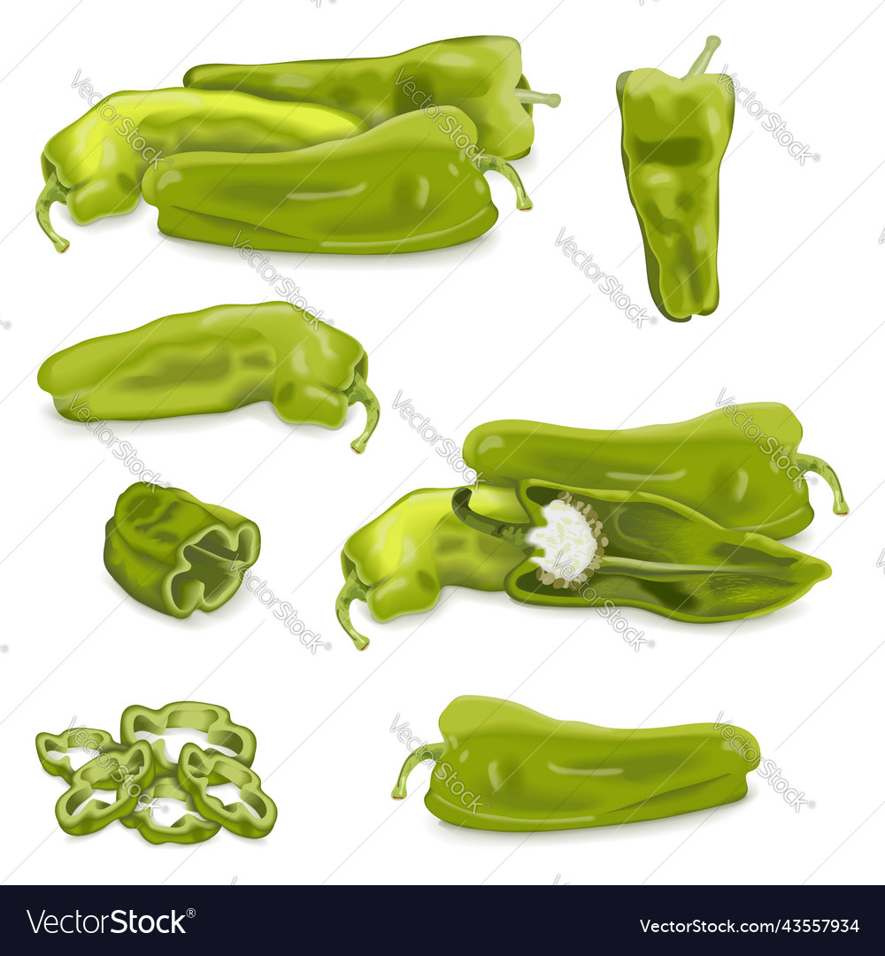 Set of cubanelle pepper capsicum annuum