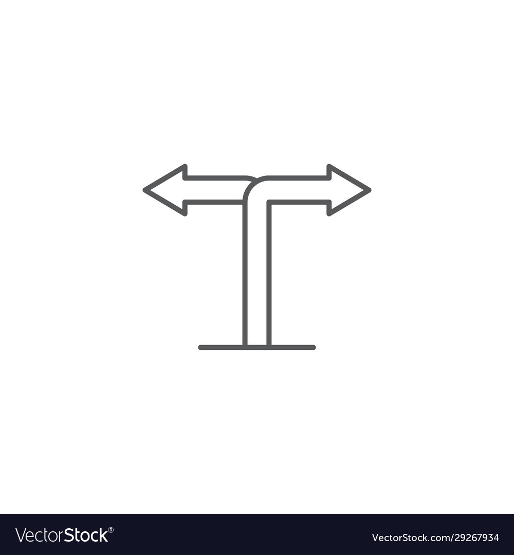 Two way signpost pointer icon symbol isolated