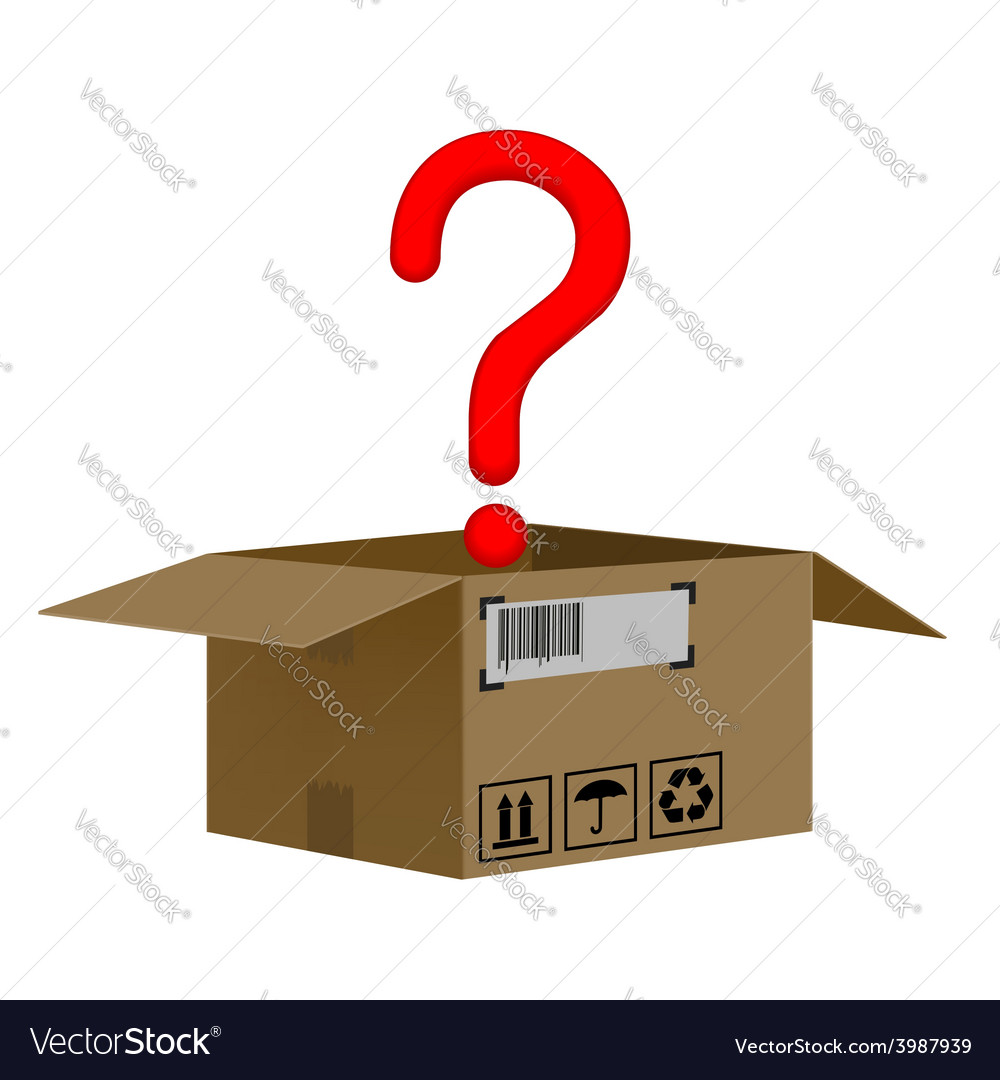 Box with a question mark isolated on white Vector Image