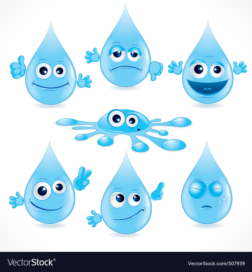 Cartoon drops Royalty Free Vector Image - VectorStock