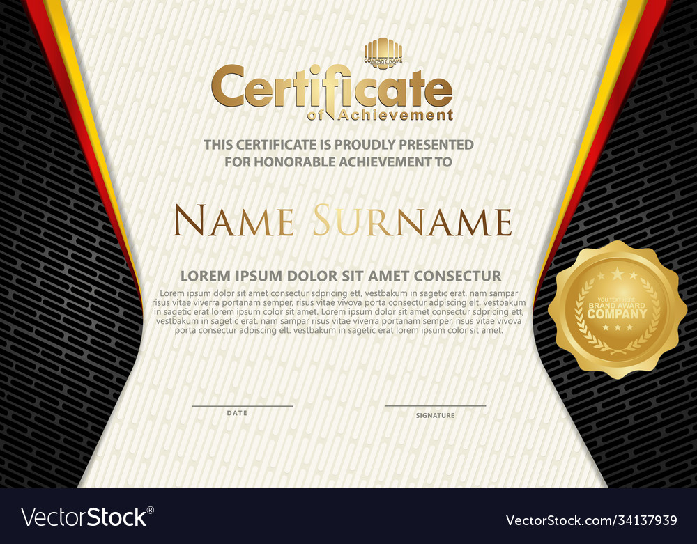 Certificate template with textured background