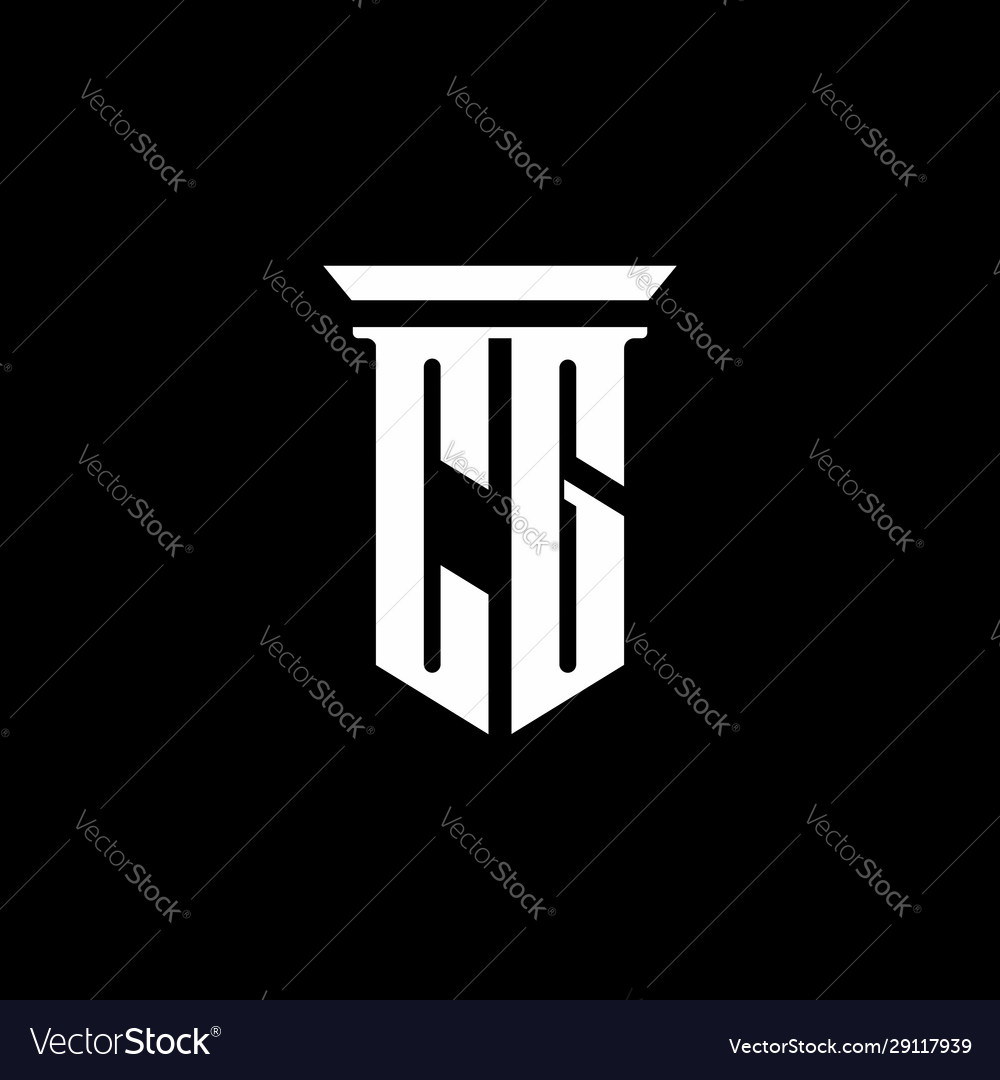 Cg monogram logo with emblem style isolated Vector Image