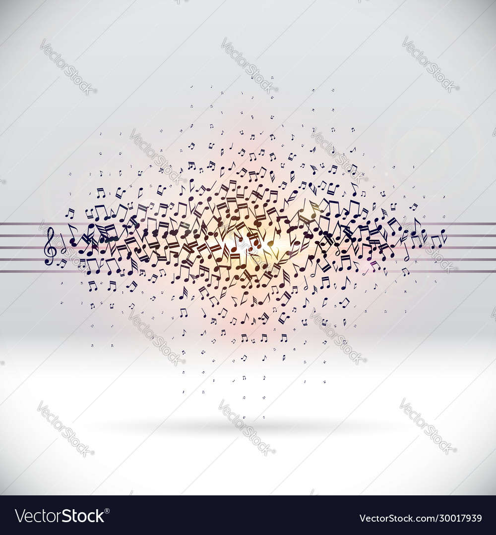 Exploding party music wave made notes