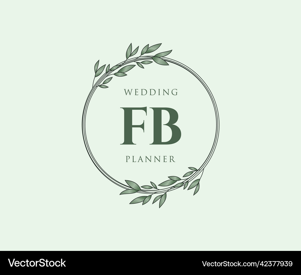 Fb initials letter wedding monogram logos Vector Image