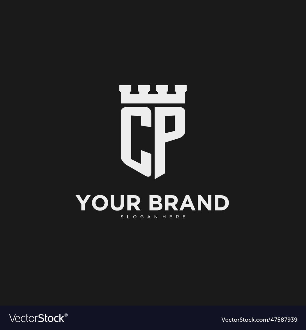 Initials cp logo monogram with shield