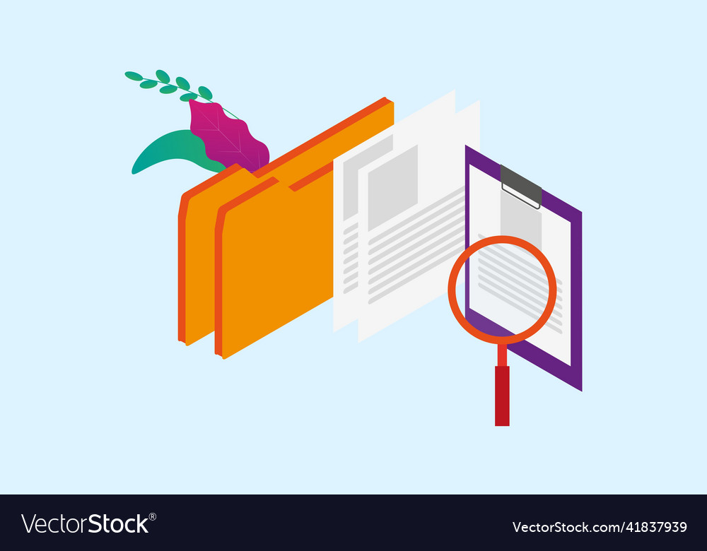Magnifying glass with file searching