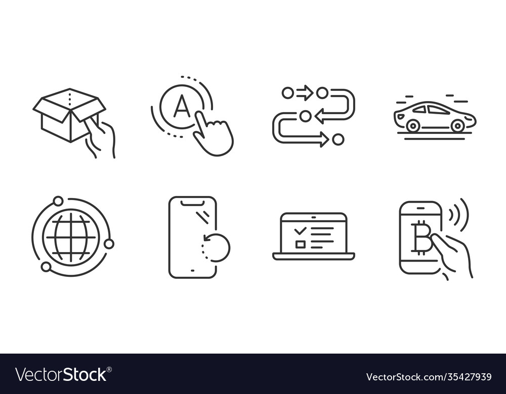 Methodology ab testing and hold box icons set vector image Methodology ab testing and hold box icons set