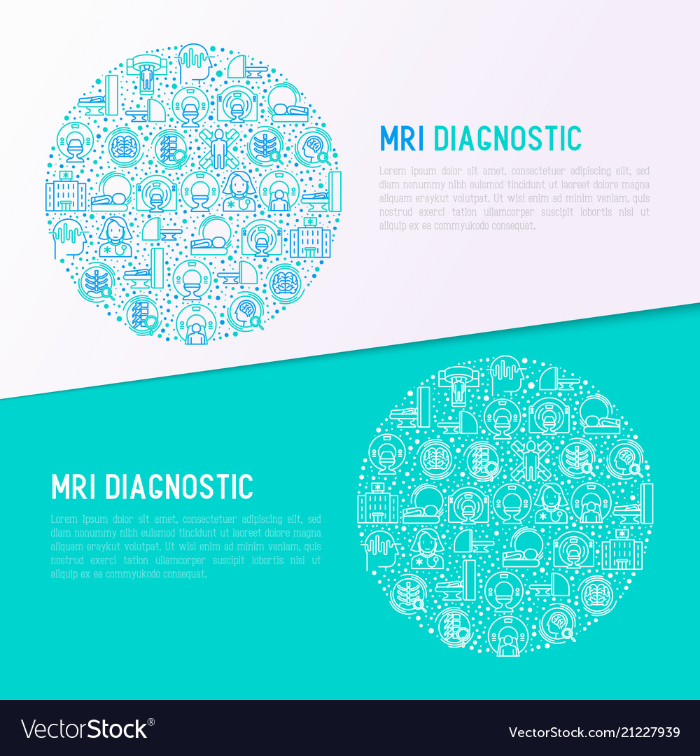 Mri diagnostics concept in circle