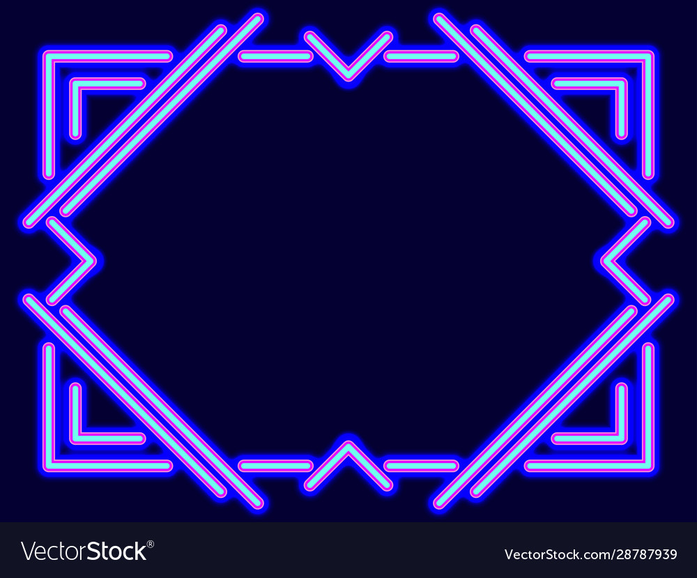 Neon frame the effect a lamp linear vector image Neon frame the effect a lamp linear