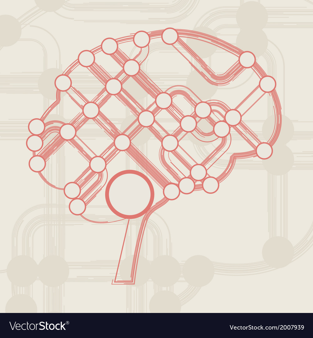 Retro circuit board form of brain