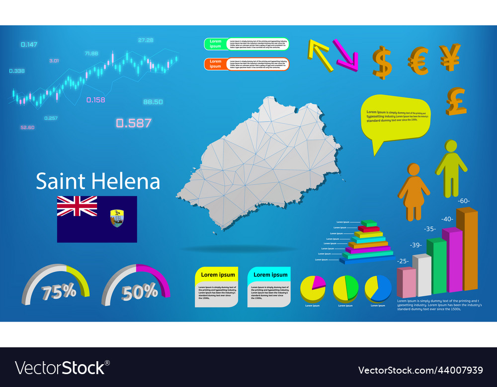 Saint helena map info graphics - charts symbols