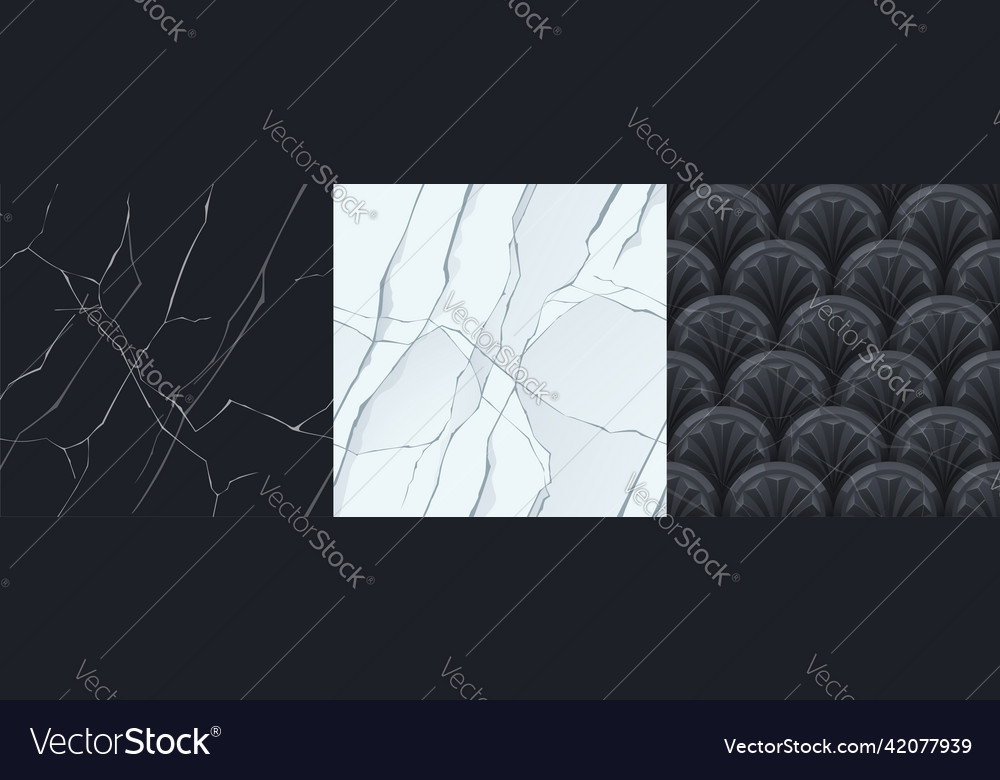 Seamless textures marble metal fan or scales vector image Seamless textures marble metal fan or scales