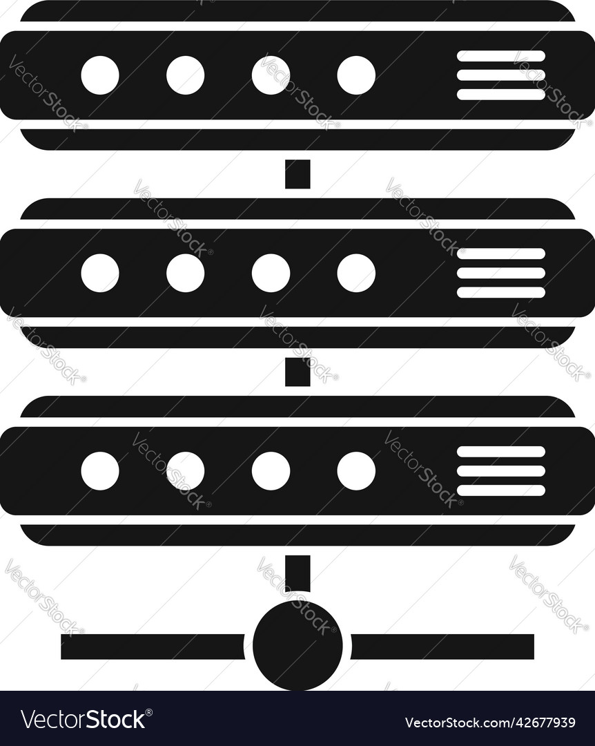 Server data icon simple business center Royalty Free Vector