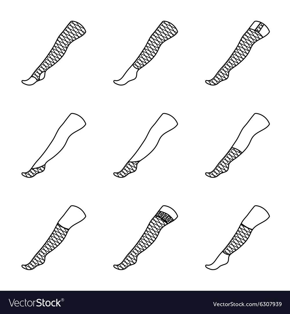 Set of stockings icons with different types