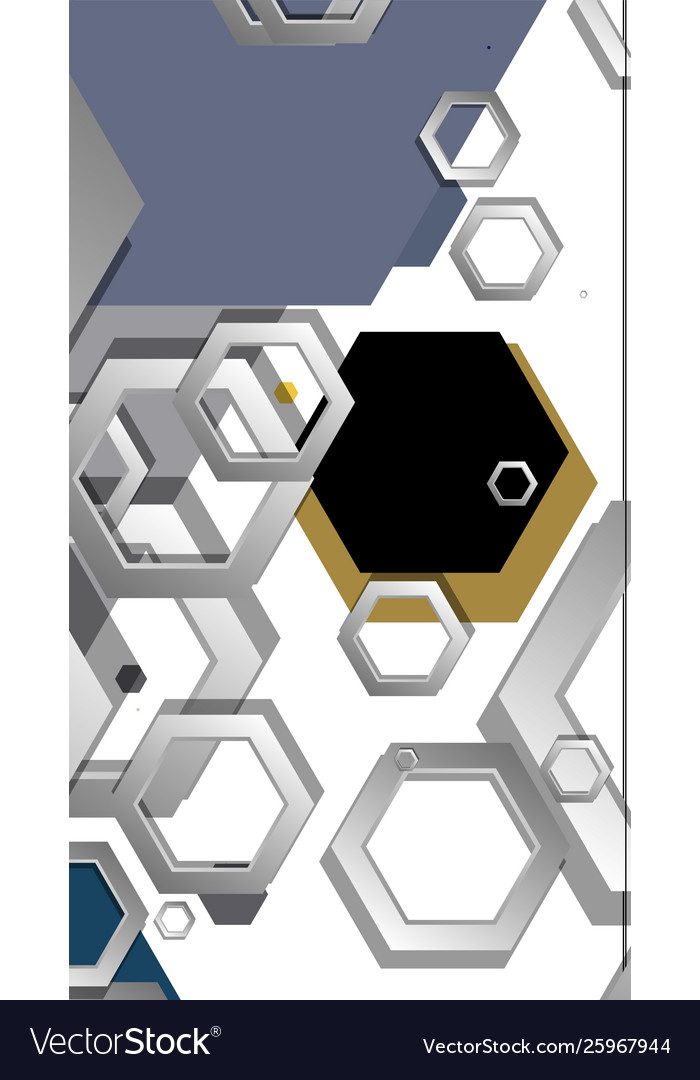 Abstract geometric background with hexagon middle vector image Abstract geometric background with hexagon middle