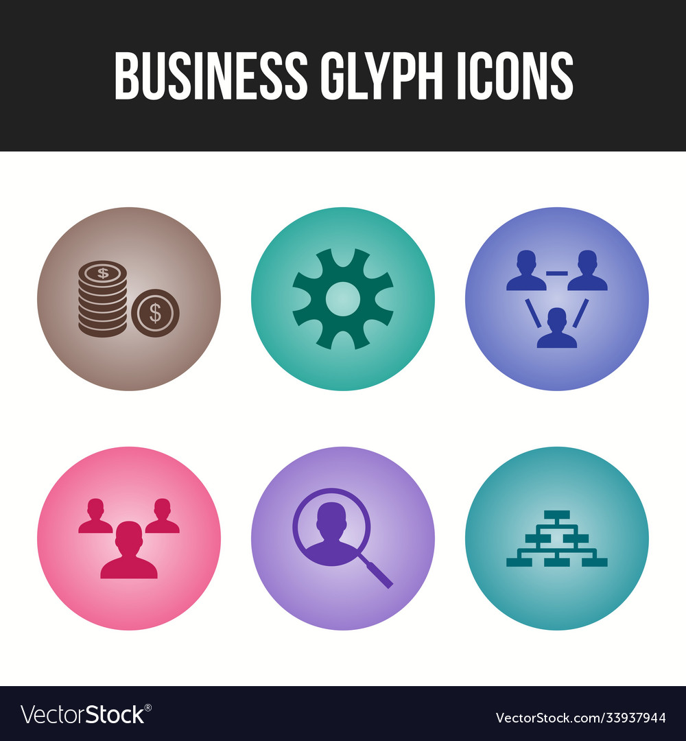 Beautiful 6 icons pack business Royalty Free Vector Image