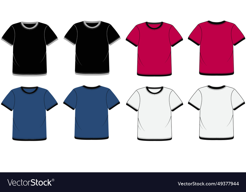 Blank T-shirt Template And Mock-up Royalty Free Vector Image