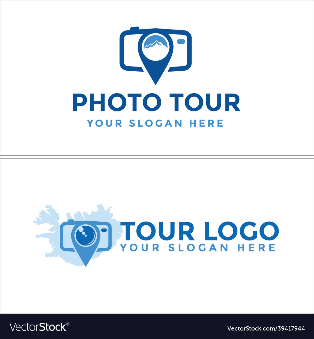 Camera photo tour travel agency logo design