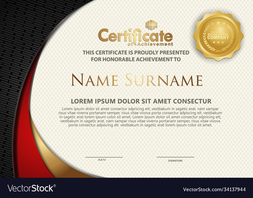 Certificate template with textured background