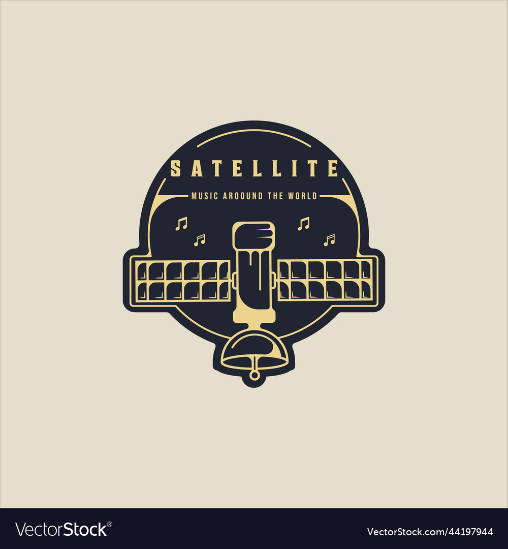 Emblem satellite logo modern template icon