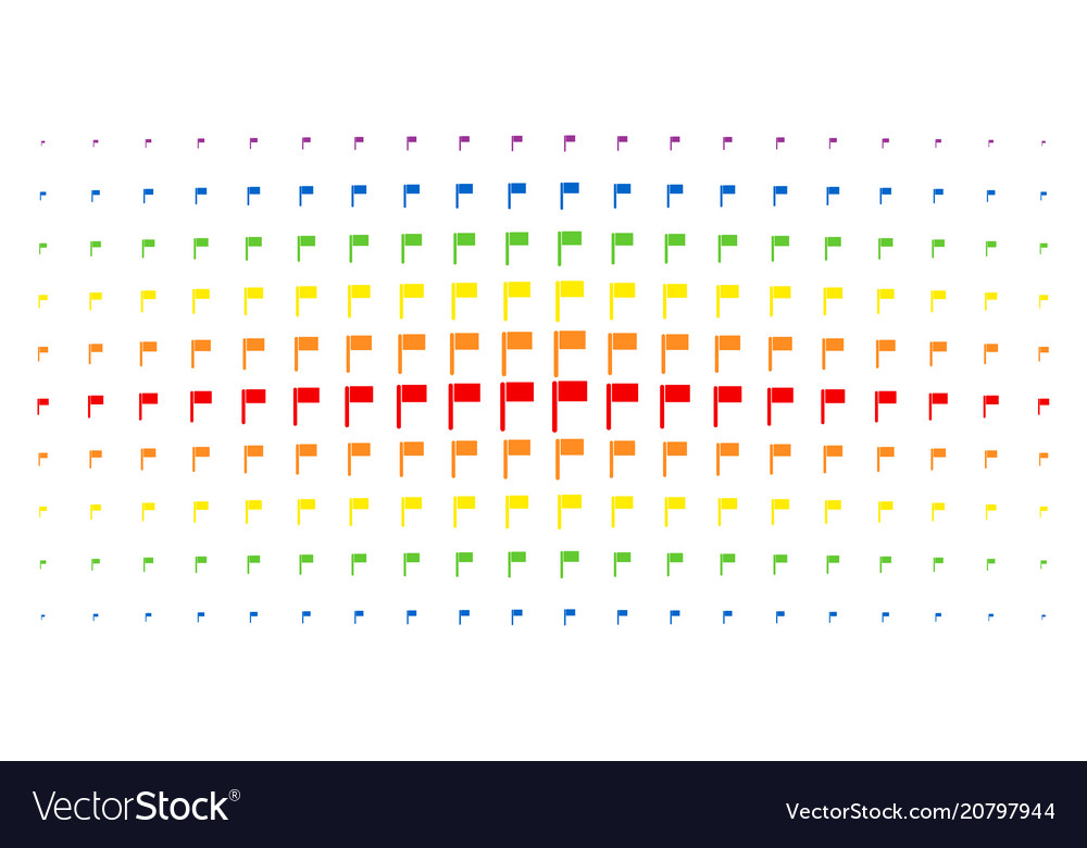 Flag spectral halftone grid vector image Flag spectral halftone grid