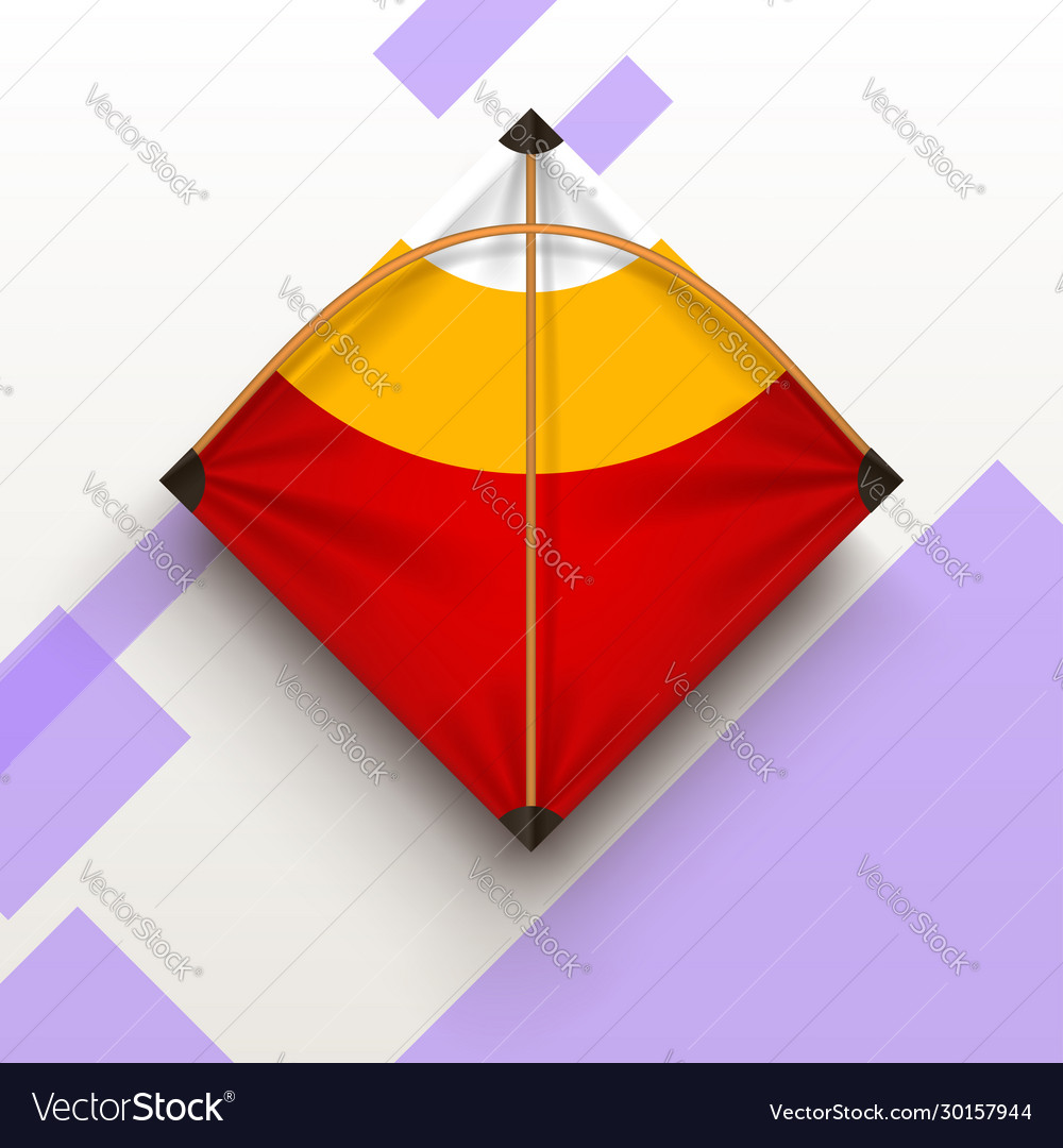 Kite colored with shadow Royalty Free Vector Image