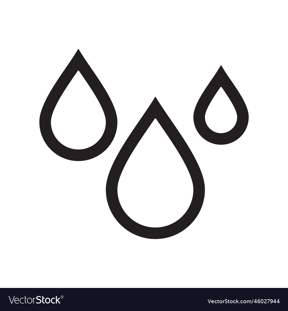 Line icon wet rain droplet design on white Vector Image