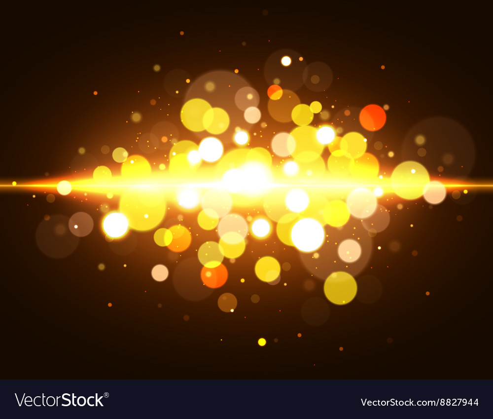 Magic bokeh background with light effect gold