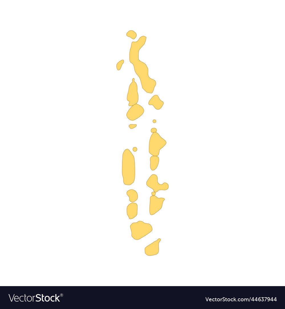 Maldives map color line element border vector image Maldives map color line element border