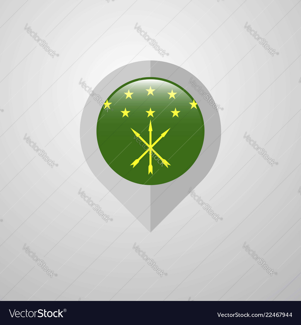 Karten-Navigationszeiger mit Adygea Flaggendesign