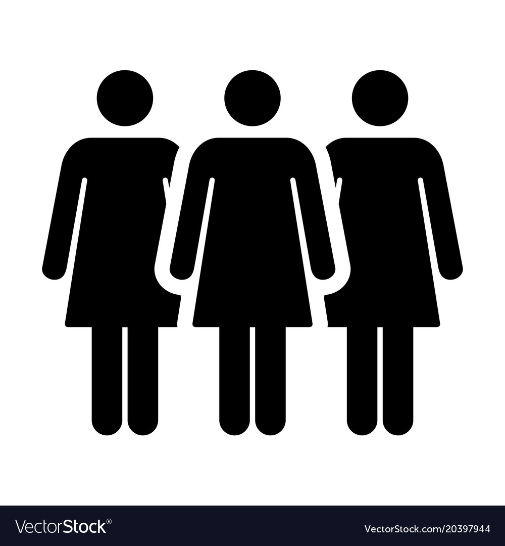 People icon group women person team symbol sign Vector Image