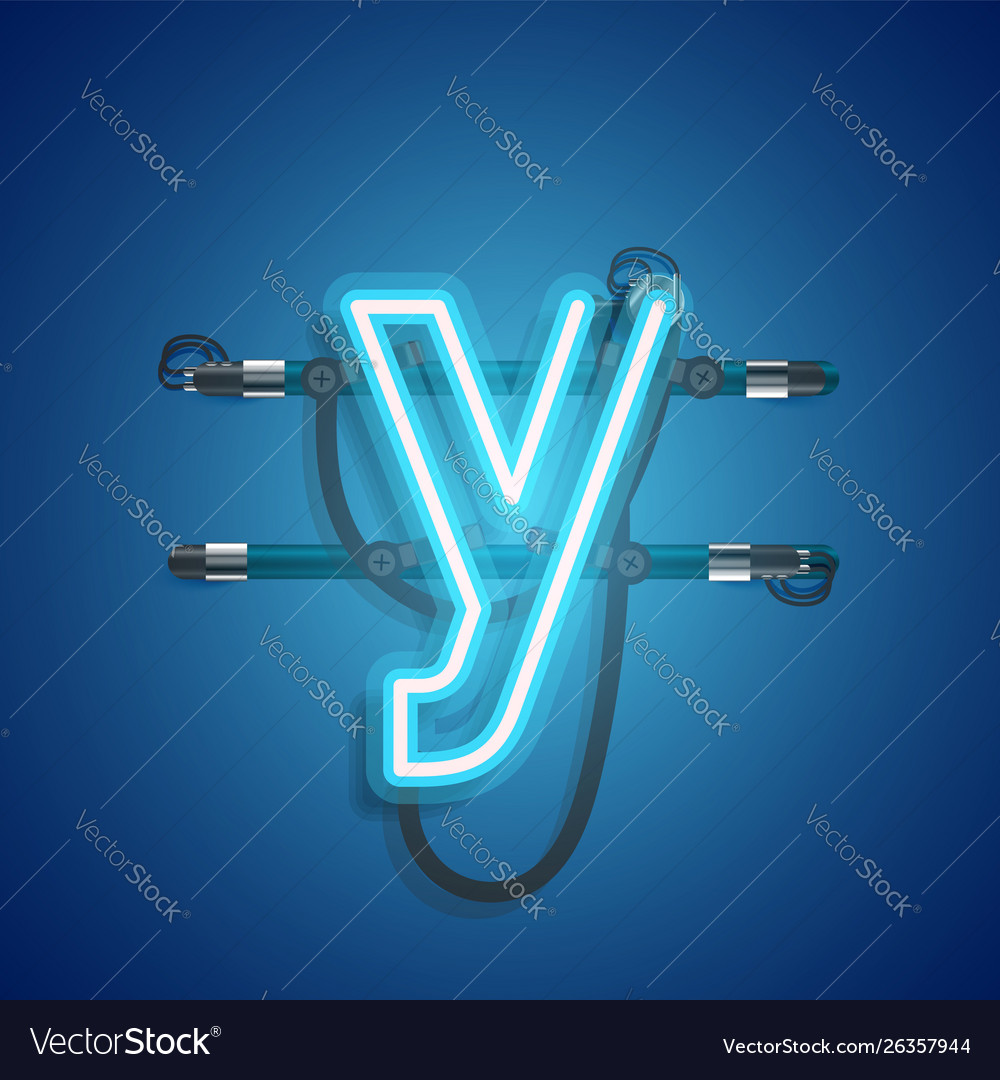 Realistic neon character with wires and console vector image Realistic neon character with wires and console