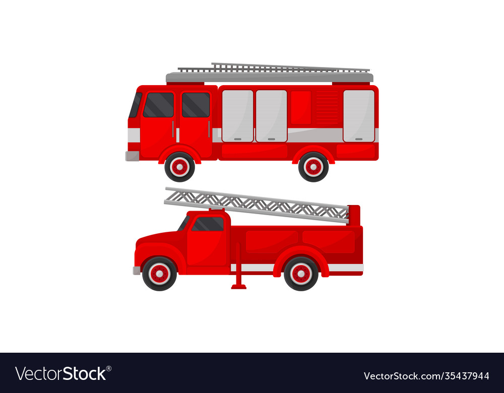 Red Transportation For Firefighting Or Fire Vector Image