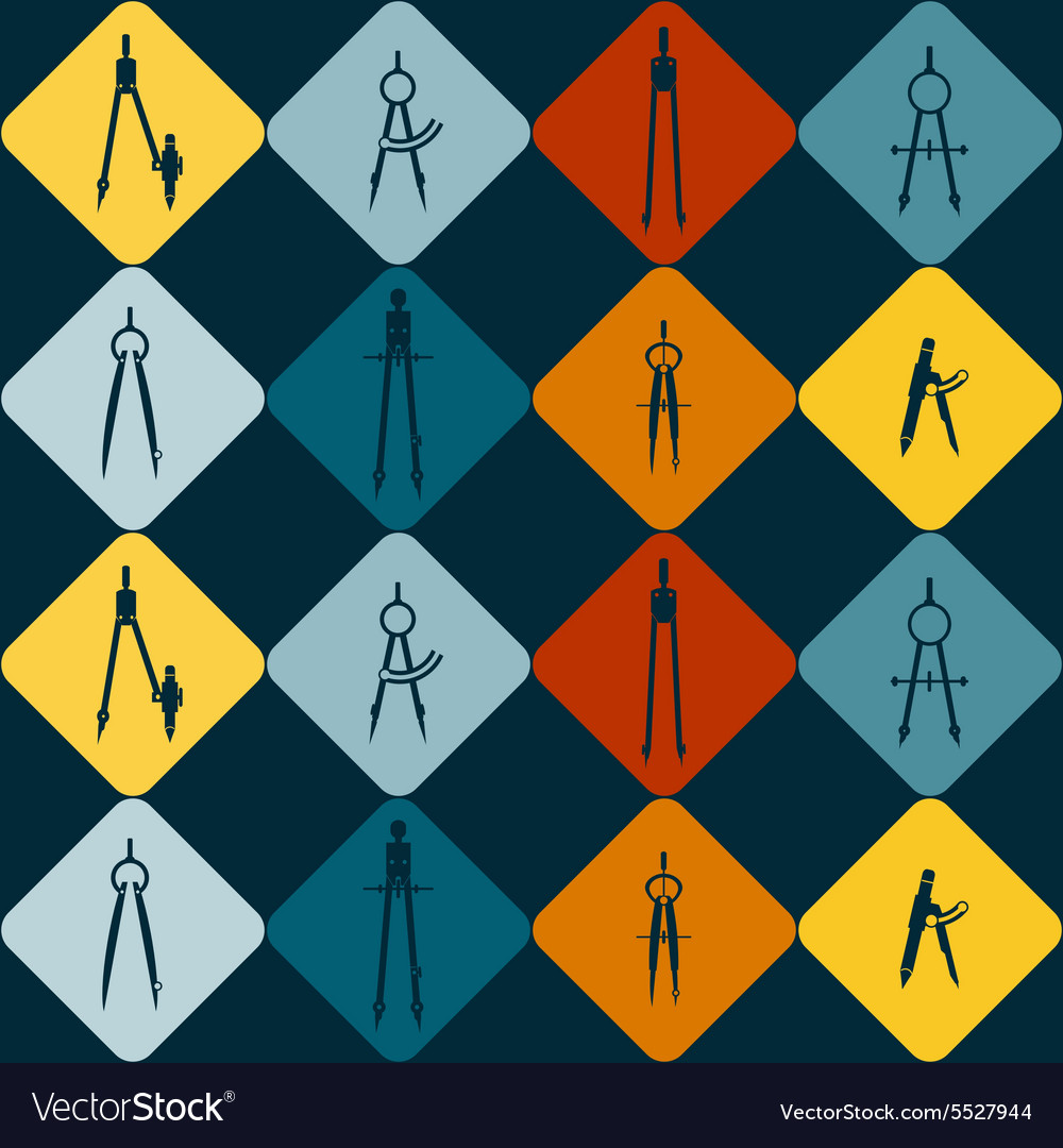 Seamless background with different compasses
