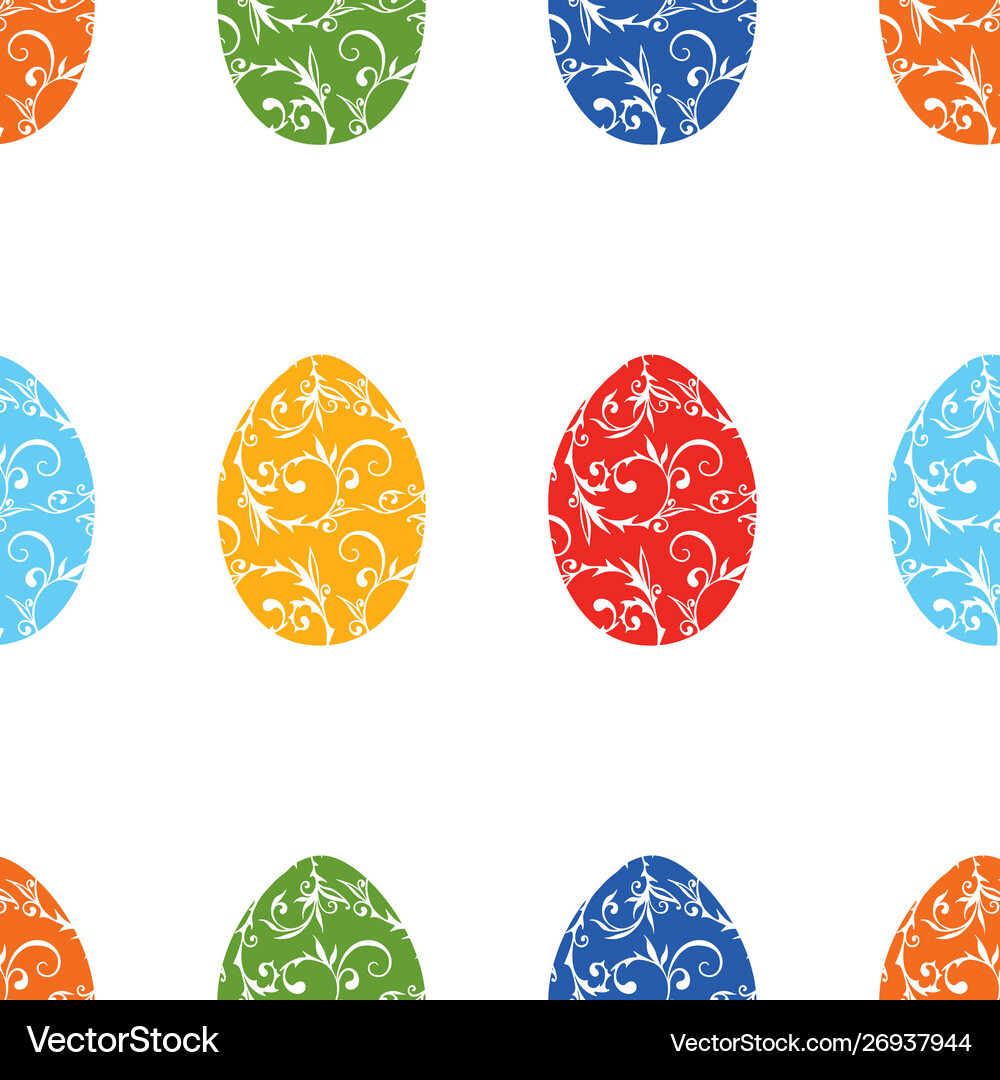 Seamless pattern decorative easter eggs Royalty Free Vector