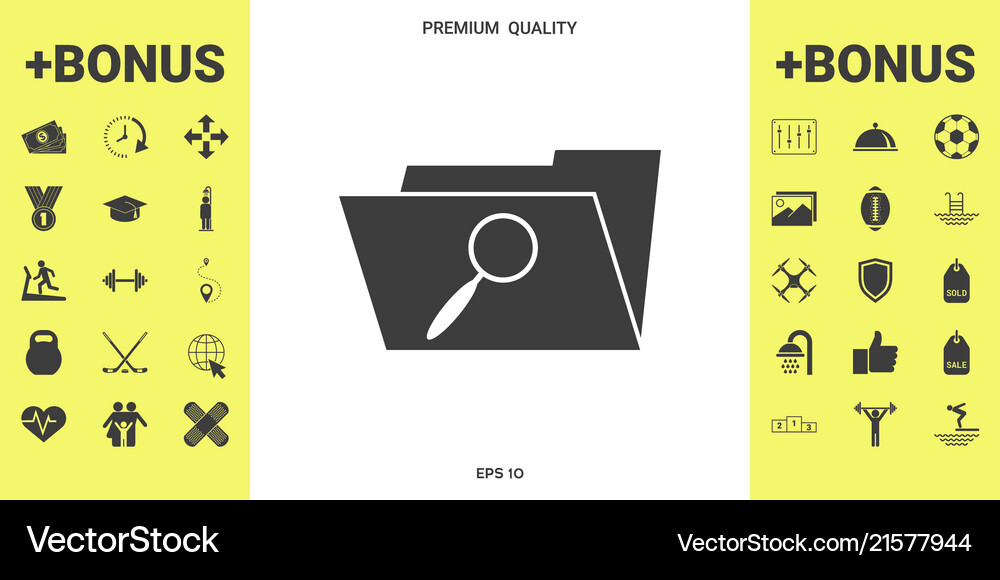 Search folder icon Royalty Free Vector Image - VectorStock
