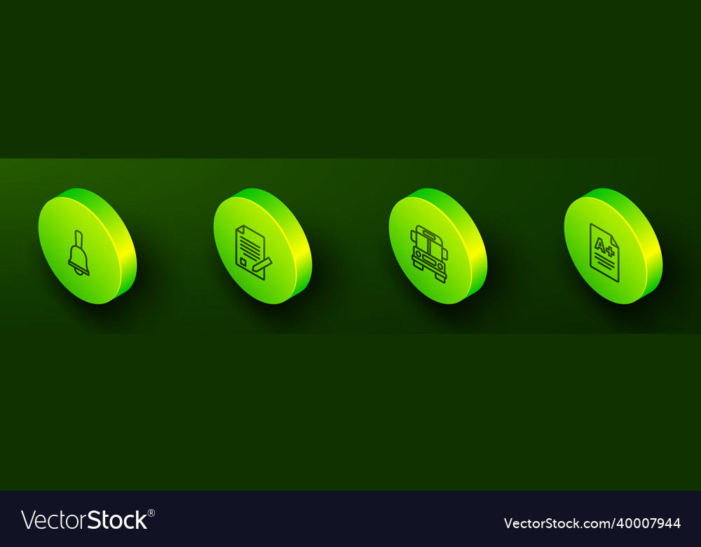 Set isometric line ringing bell exam sheet