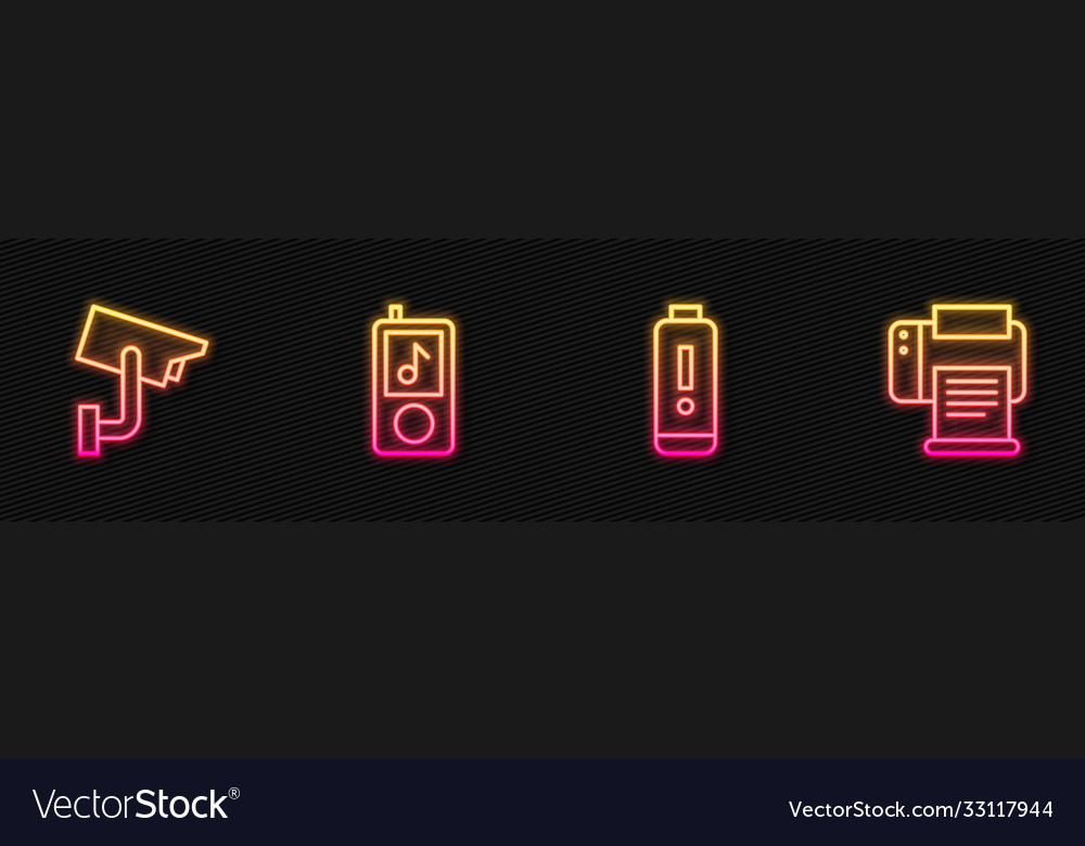 Set line battery charge level indicator security vector image Set line battery charge level indicator security