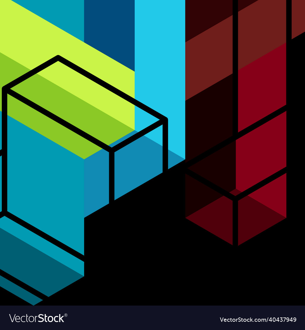 Abstract background 3d cubes cubic elements Vector Image Abstract background 3d cubes cubic elements