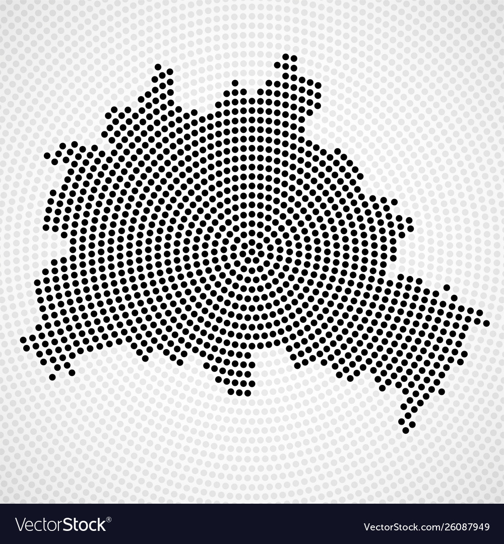 Abstract map berlin radial dots halftone