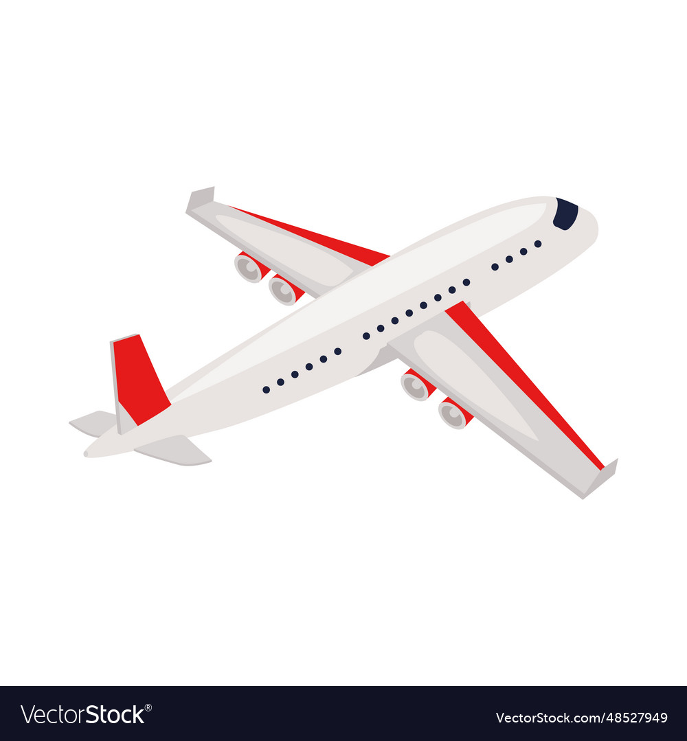 Airplane flying travel machine Royalty Free Vector Image