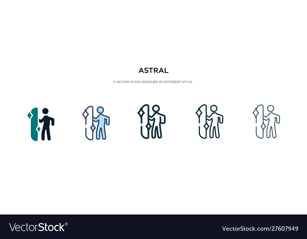 Astral icon in different style two colored