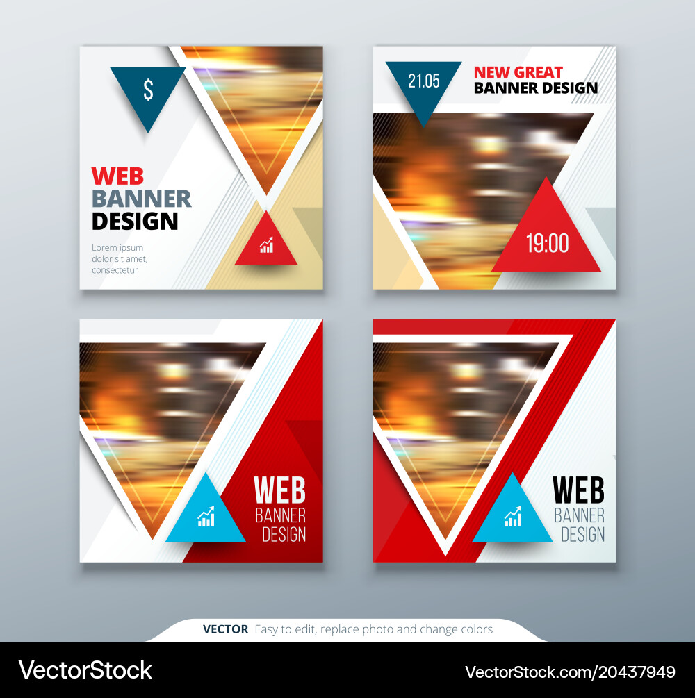 Banner Design Square Abstract Banner With Vector Image