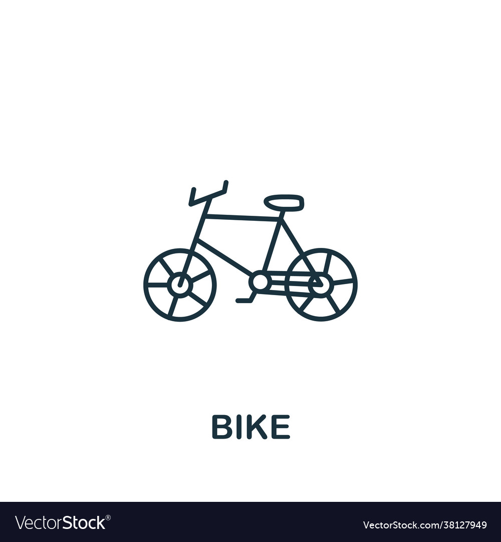 Bike icon simple line element symbol