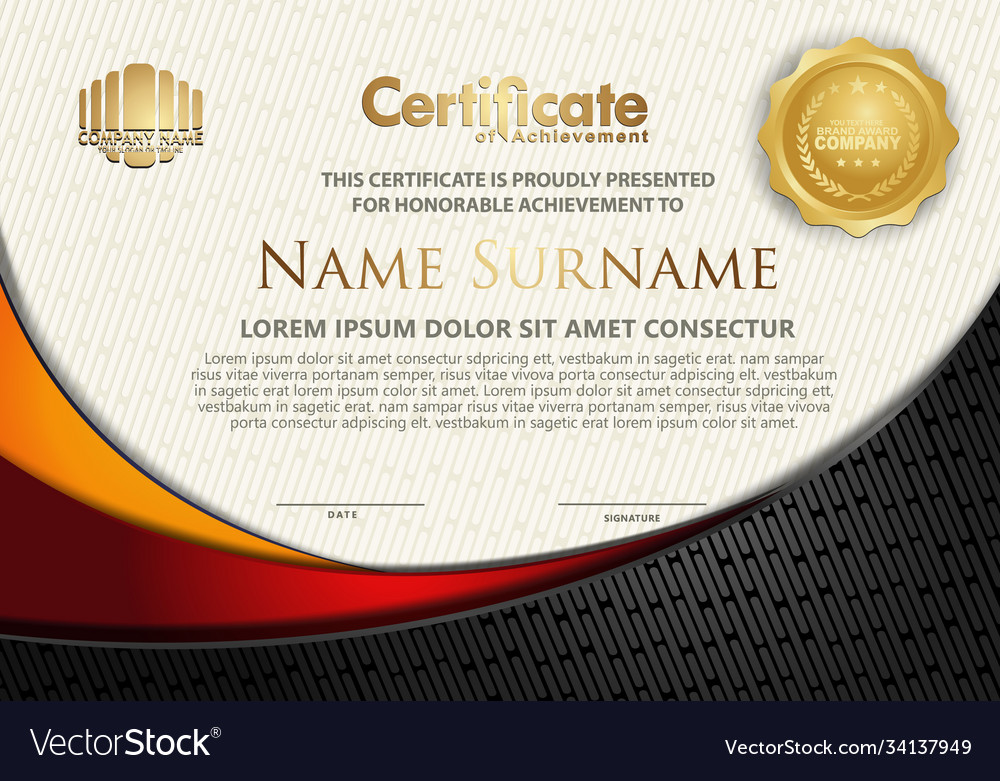 Certificate template with textured background vector image Certificate template with textured background