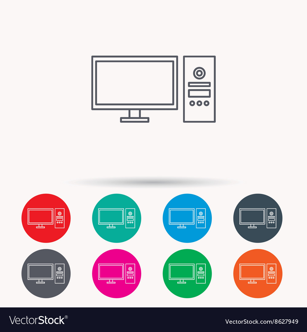 Computer pc icon widescreen display sign Vector Image