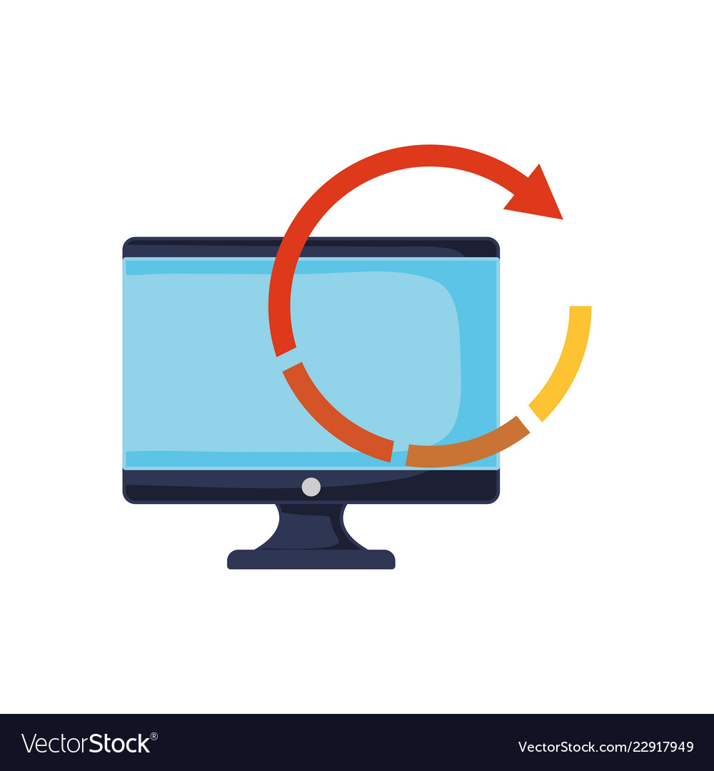 Computer refresh arrow on white background