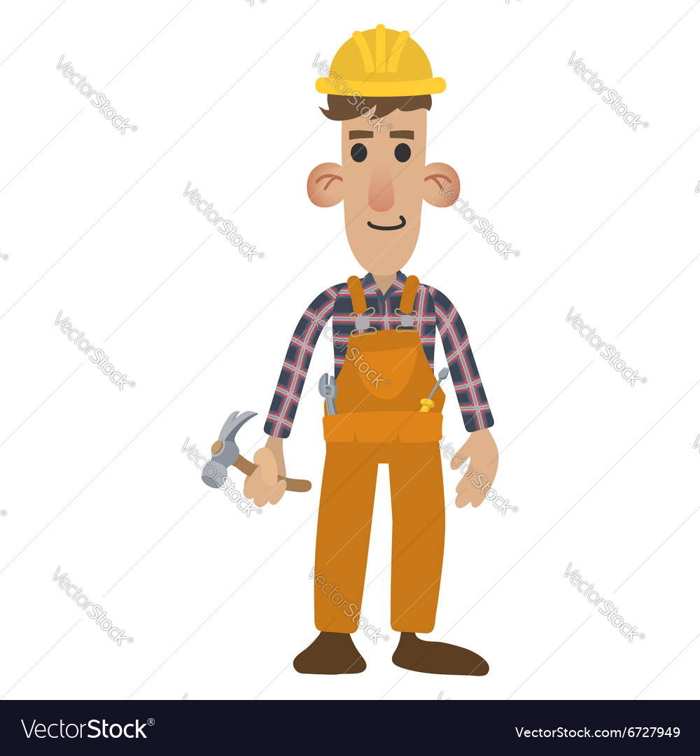 Construction worker cartoon Royalty Free Vector Image