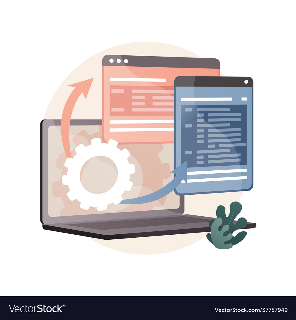 Cross-platform software abstract concept vector image Cross-platform software abstract concept